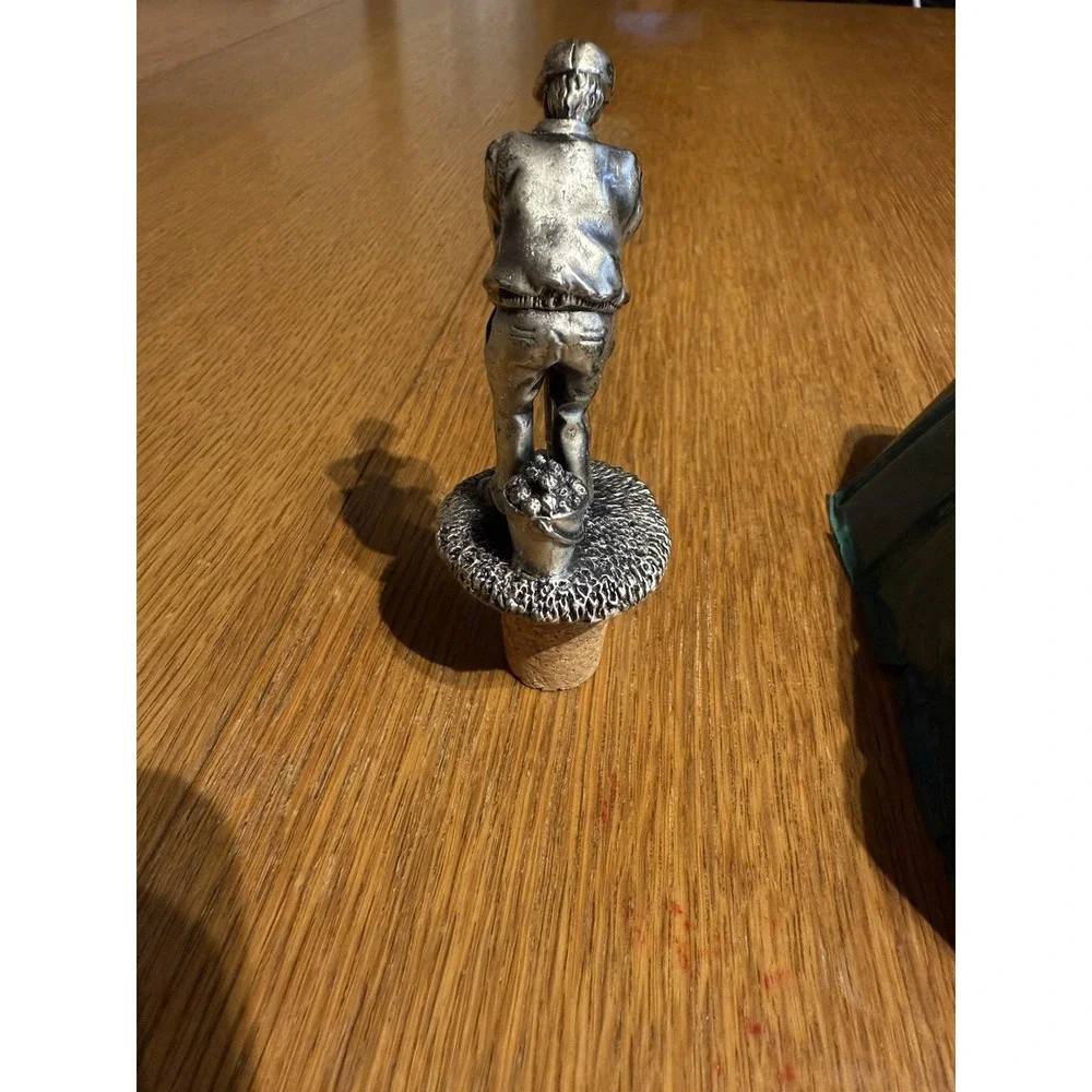 Vintage Golf Pewter-Style Wine Bottle Stoppers Set of 3 Metal Cork‎ Barware